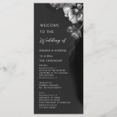 Silberne schwarze Blumenhochzeit Programm (Vorderseite)
