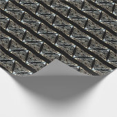 Silberne schwarze Dreieck-Spiralen-keltischer Geschenkpapier (Ecke)