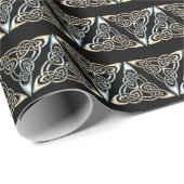 Silberne schwarze Dreieck-Spiralen-keltischer Geschenkpapier (Rolleneckpunkt)