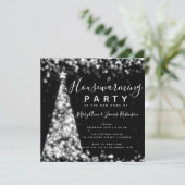 Silberne schwarze einladung (Stehend Vorderseite)