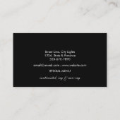 Silberne schwarze Kochs-Küche bearbeitet Visitenkarte (Rückseite)