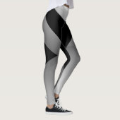 Silberne schwarze Sport-Hosen, die mutiges Leggings (Rechts)