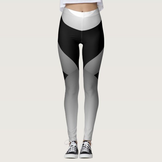 Silberne schwarze Sport-Hosen, die mutiges Leggings (Vorderseite)