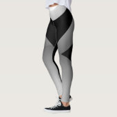 Silberne schwarze Sport-Hosen, die mutiges Leggings (Links)
