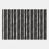 Silberne schwarze Streifen Hochzeit Geschenkpapier Set (Vorderseite 2)