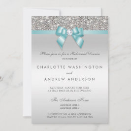 Silberne Sequins-aquamarines Einladung
