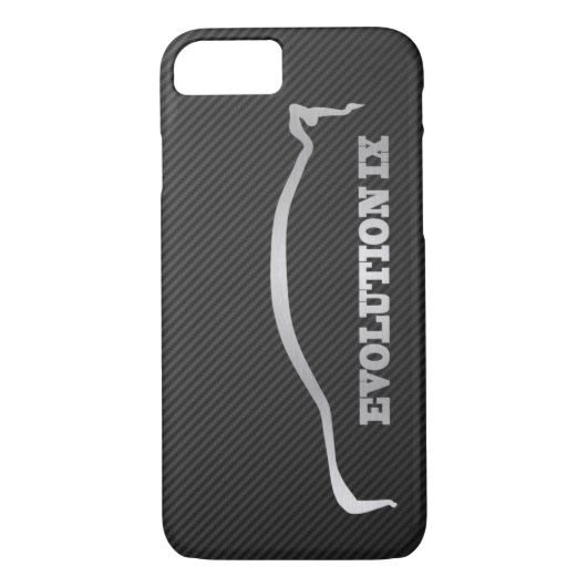 Silberne Silhouette Mitsubishi Evo IX u. Case-Mate iPhone Hülle (Rückseite)