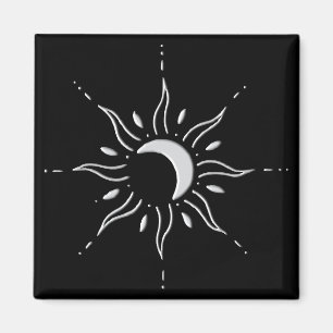 Silberne Sonne Magnet