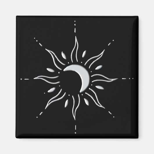 Silberne Sonne Magnet (Vorne)