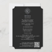 Silberne Sonnenmond-Tarot-Hochzeits-QR-Code-Einlad Einladung (Rückseite)