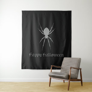 Silberne Spinne Halloween-Fotohintergrund Wandteppich
