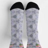 Silberne Sterne und rosa Rosen Socken (Oben)