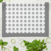 Silberne Sternexplosion Mitte des Jahrhunderts Geschirrtuch (Gefaltet)