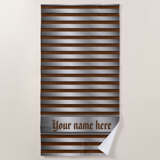 silberne Strandtücher, Streifen, buntes+ Handwerk, Strandtuch (Vorderseite)