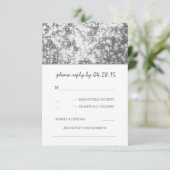 silberne Streichellichter Hochzeitskarten RSVP (Stehend Vorderseite)