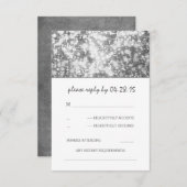 silberne Streichellichter Hochzeitskarten RSVP (Vorne/Hinten)
