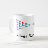 Silberne Summen-Café-Kaffee-Tasse - Weiß Kaffeetasse (Vorderseite Links)