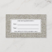 Silberne Terminkarte (Rückseite)