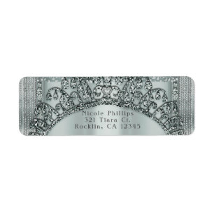 Silberne Tiara-Krone und Diamant-Bling-Einladung
