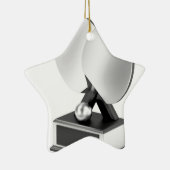 Silberne Tischtennistrophäe Keramik Ornament (Rechts)