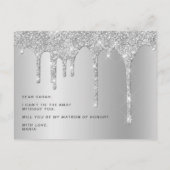 Silberne Tropfen werden Sie meine Ehrenmatrone sei Einladungspostkarte (Rückseite)