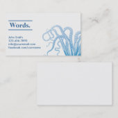 Silberne u. blaue Kraken-SeeVisitenkarte Visitenkarte (Vorne/Hinten)