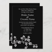 Silberne u. Vogelkirsche-Blüten-elegantes Einladung (Vorne/Hinten)