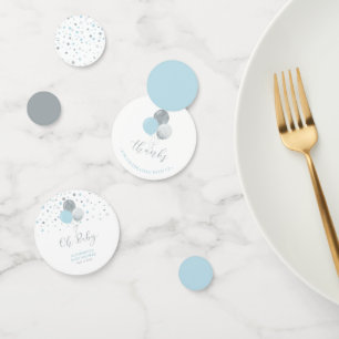 Silberne und blaue Luftballons Jungen-Baby-Party Konfetti