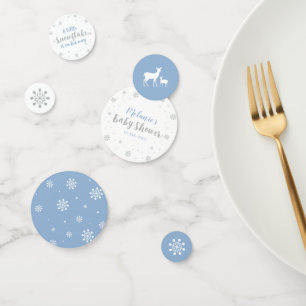 Silberne und blaue Winter-Schneeflocken-Junge-Baby Konfetti