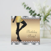Silberne und goldene Geburtstagspartys Einladung (Stehend Vorderseite)