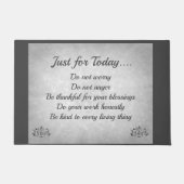 Silberne und graue Reiki Prinzipien Fußmatte (Vorderseite)