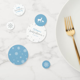 Silberne und himmelblaue Winter-Schneeflocken-Jung Konfetti