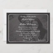 Silberne und schwarze Hochzeits-Einladungen Einladung (Rückseite)