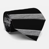 Silberne und schwarze Streifen Krawatte (Gerollt)