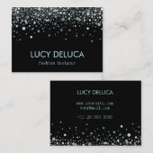 Silberne und schwarze visitenkarte (Vorne/Hinten)