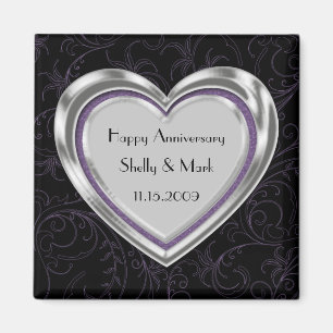 Silberne und violette Hochzeit Magnet
