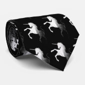 Silberne Unicorns - Krawatte (Gerollt)