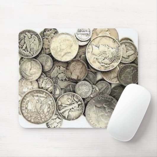 Silberne US-Münzen Mousepad (Mit Mouse)
