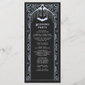 Silberne Vampir-Kathedrale Gothic-Hochzeit Programm (Rückseite)