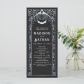 Silberne Vampir-Kathedrale Gothic-Hochzeit Programm (Stehend Vorderseite)