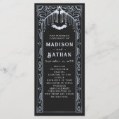 Silberne Vampir-Kathedrale Gothic-Hochzeit Programm (Vorderseite)