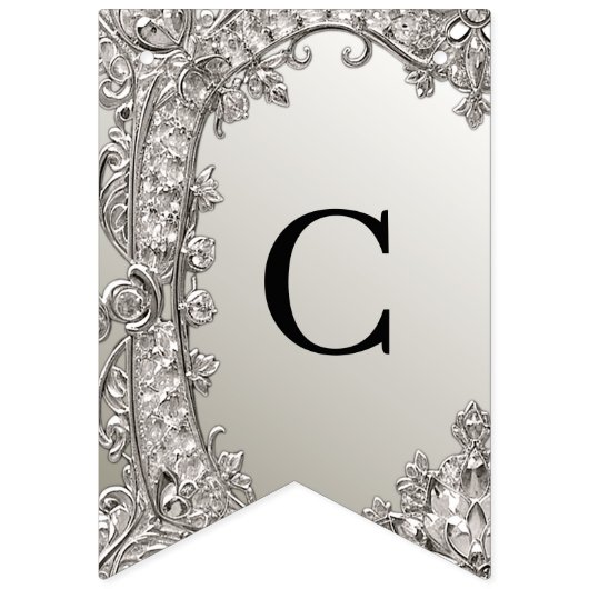 Silberne Verzierte moderne Jagdflagge Wimpelkette (Erste Fahne)