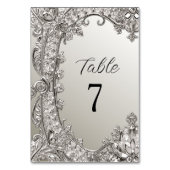 Silberne Verzierte moderne Tischnummer (Rückseite)