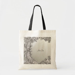 Silberne verzierte moderne Tote-Tasche Tragetasche