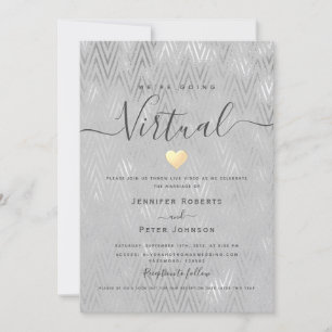 Silberne virtuelle Hochzeit Einladung