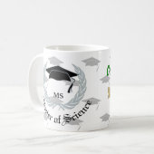 Silberne Vorlagenwissenschafts-Abschluss-Feier Kaffeetasse (Vorderseite Links)