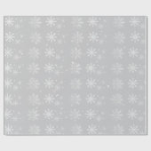 Silberne Weihnachts-Schneeflocken Geschenkpapier (Flach)