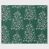Silberne Weihnachtsbaumen beladen mit Ornamenten g Geschenkpapier (Flach)