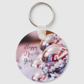 Silberne Weihnachtsblasen Schlüsselanhänger (Vorderseite)