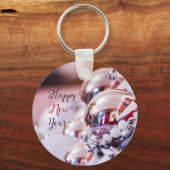 Silberne Weihnachtsblasen Schlüsselanhänger (Vorderseite)